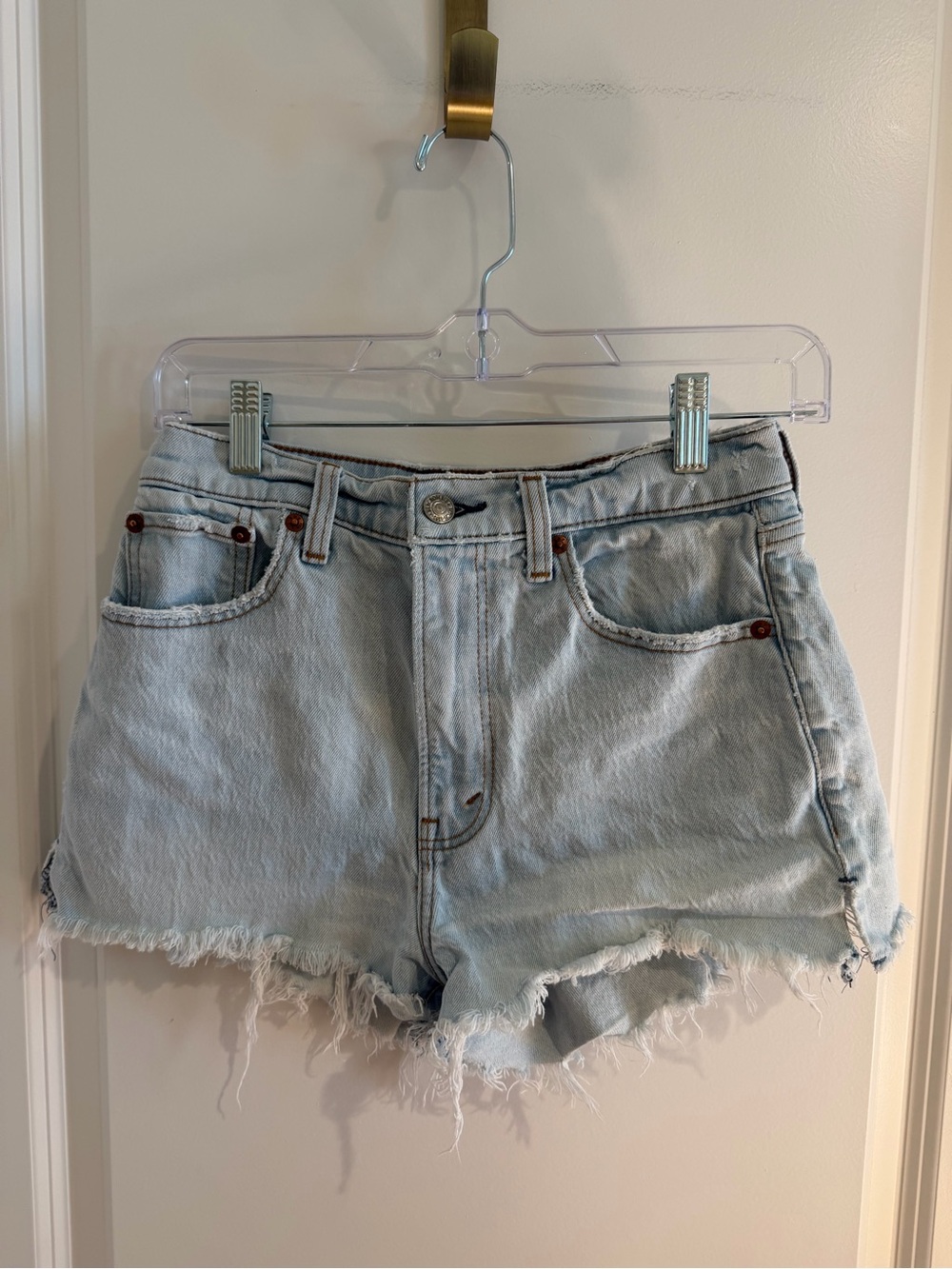 Light Wash Denim Cutoff Mom Shorts - Casual High-Rise Summer Style